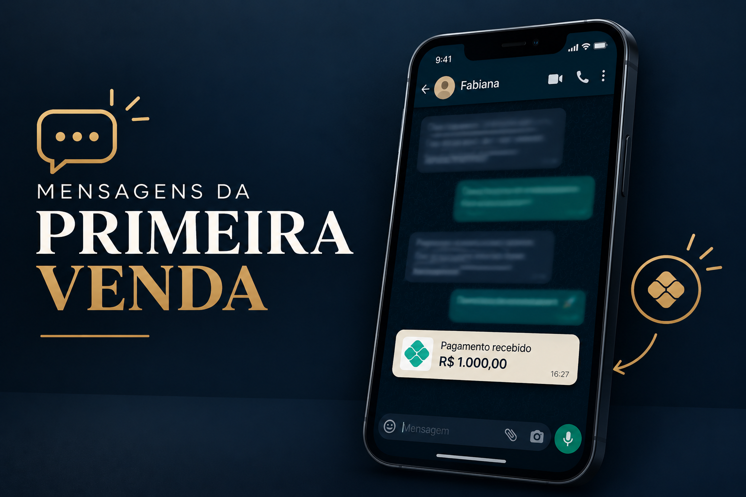 Mensagens da Primeira Venda: notificação de pagamento Pix recebido